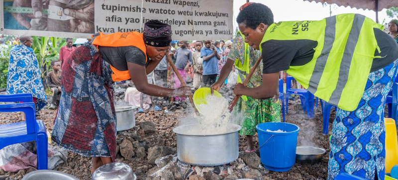 Экстренная продовольственная помощь в Гоме на востоке ДР Конго.